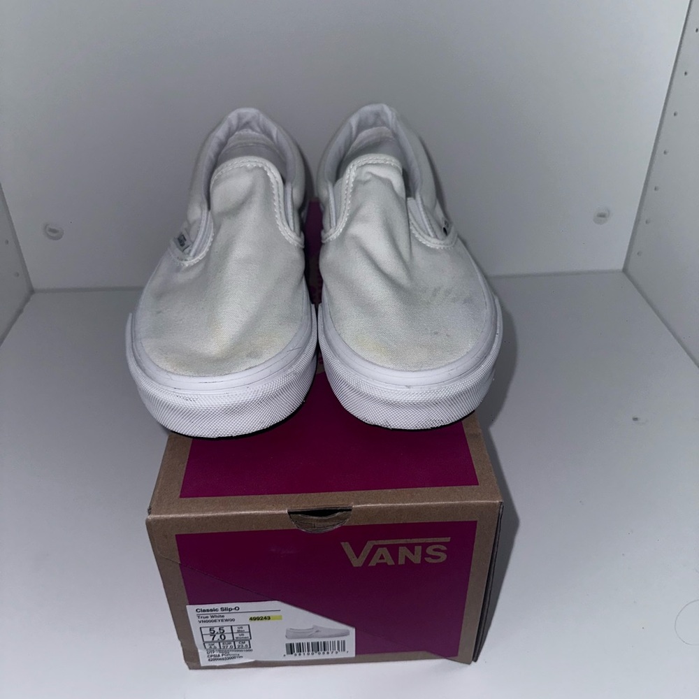 Vans White Slip-On Sneakers